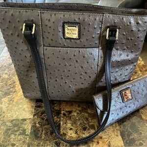 Dooney & Bourke Gray Tote Bag with Matching Wallet